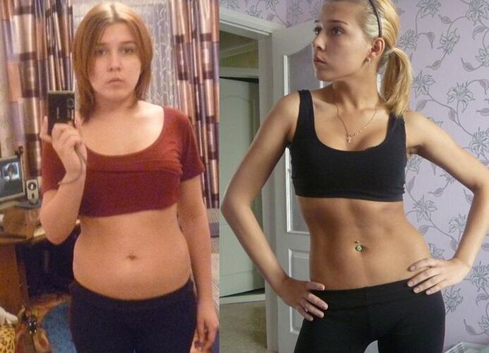 sebelum dan selepas mengikuti diet bebas karbohidrat